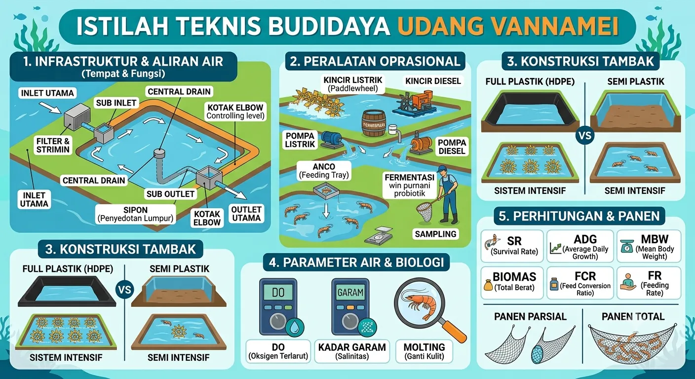 Istilah teknis dalam budidaya udang Vannamei